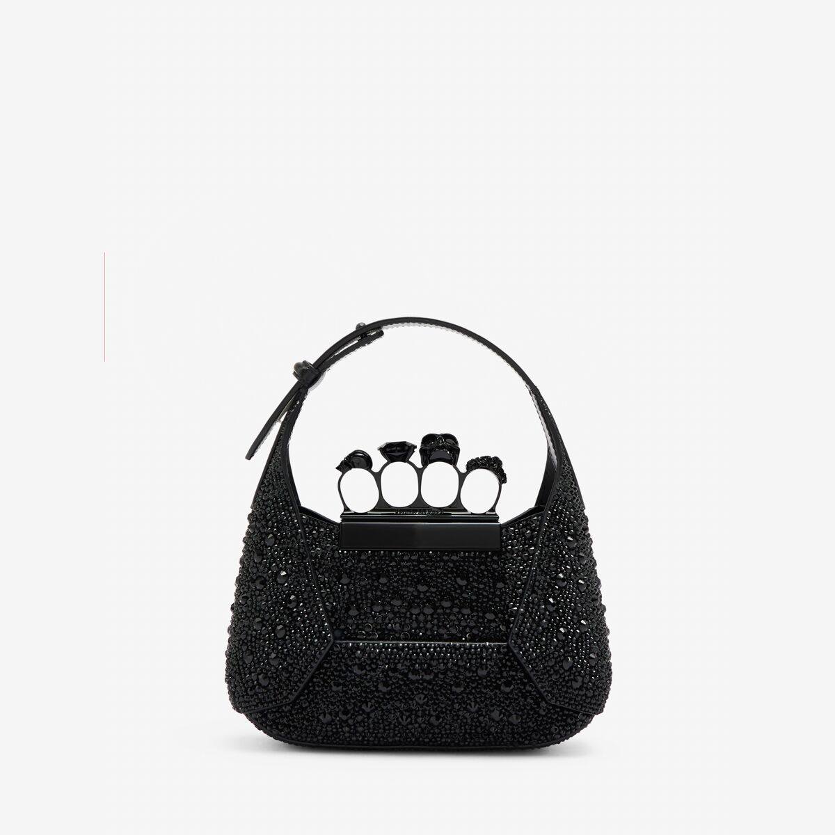 Alexander McQueen Women's Black The Jewelled Hobo Mini Bag (Calf Leather)
